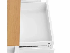 Mueble Camarera|Carrito de cocina móvil de madera con 1 puerta y 5 cajones, aparador con almacenaje 134x46x92 cm -
