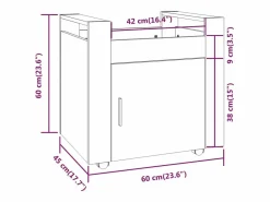 vidaxl Carrito de escritorio contrachapada marrón roble 60x45x60 cm Color natural claro Hot