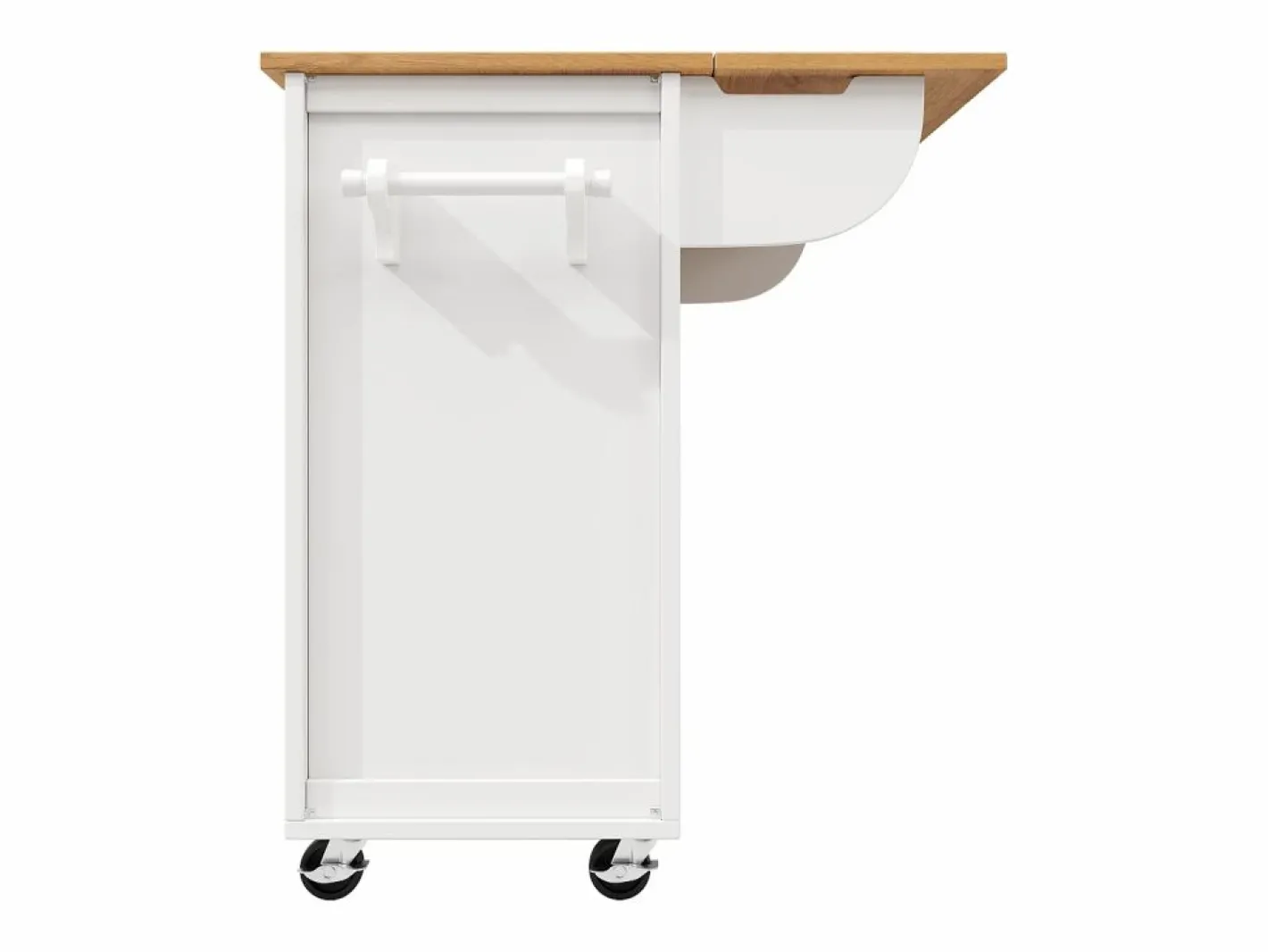 Carrito de servicio - Carrito de servicio con 4 cajones y 2 puertas - Bandeja retráctil y especiero - para comedores y cocinas Blanco Outlet
