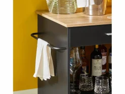 Carrito de Servicio Camarera Multiusos Mueble con Estante Lateral Puertas Cajones Porta Paños de Cocina 82 x 46 x 88 cm FKW113-SCH ES^Sobuy Outlet