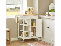 Sobuy Carrito de Servir, estantería de Cocina, Carrito de Cocina móvil,FKW46-WN ES Color natural oscuro Clearance