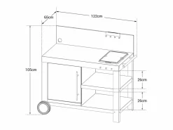 Cook'in Garden Carrito para plancha NOVA XL - Gris Best