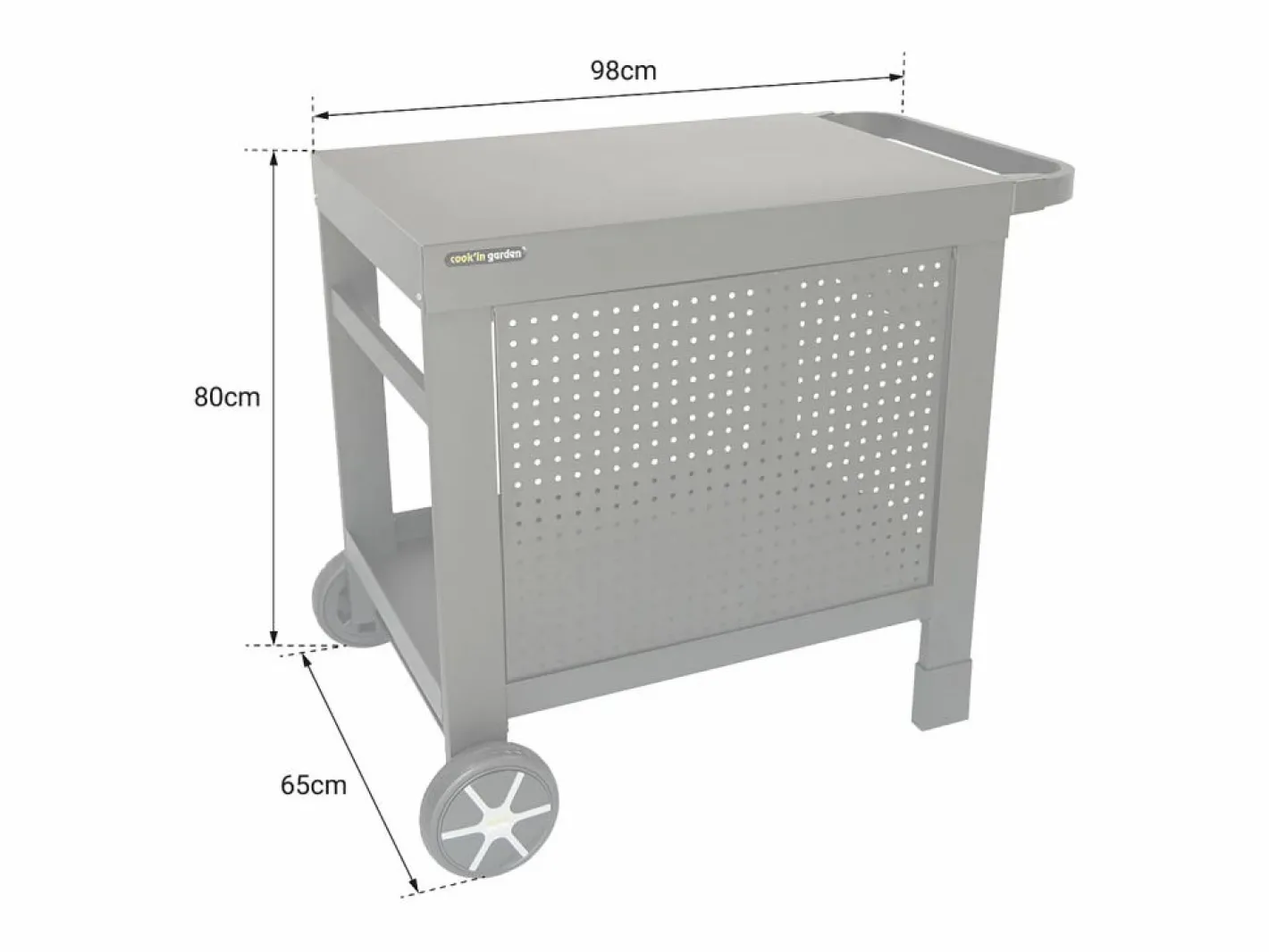 Cook'in Garden Carrito para plancha REVA 80 - Negro New