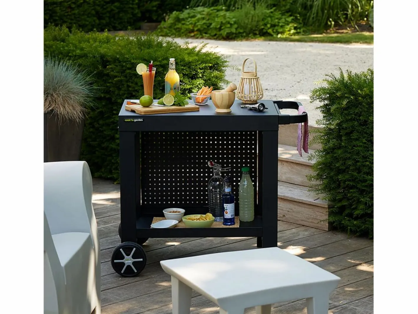 Cook'in Garden Carrito para plancha REVA 80 - Negro New