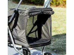 Transportín De Paseo Para Animales|Carrito plegable para perros y gatos, de aluminio ligero, con cojín y cesta de almacenamiento, (80 x 48,5 x 106 cm)