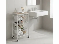 Don Hierro Mueble Camarera|Carrito verdulero con 3 cestas extraíbles grandes- -Haya - 81*43,7*32,5 cm - AXO