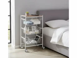 Don Hierro Mueble Camarera|Carrito verdulero con 3 cestas extraíbles grandes- -Haya - 81*43,7*32,5 cm - AXO