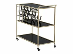 Carrito VKH5, Negro, 79x39,5x82 cm, Kendra Home Dorado New
