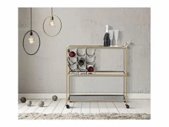 Carrito VKH5, Negro, 79x39,5x82 cm, Kendra Home Dorado New