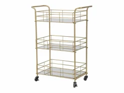 Carrito VKH4, Oro, 60x30,5x80 cm, Kendra Home Dorado Sale