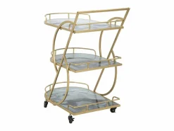Mueble Camarera|Carrito VKH2, Oro, 71x45,5x84,5 cm, Kendra Home
