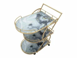 Mueble Camarera|Carrito VKH2, Oro, 71x45,5x84,5 cm, Kendra Home