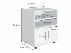 Vicco Cajonera De Escritorio|Carro con ruedas 48.4x60.2x74.4 novak