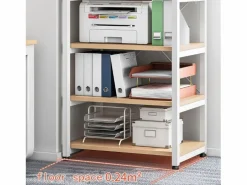 Carro de Almacenamiento con 5 Estantes y Soporte de Impresora de Gran Resistencia para Oficina Cocina Dormitorio 60x40x140 cm y Madera Blanco Clearance