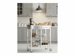 Don Hierro Carro de cocina, Carro Verdulero - color , Inox, Olmo - 91,5*71*43 cm - ONDA DOBLE Blanco Sale
