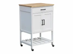 Carro de cocina con encimera de madera de pino^Sweeek Sale