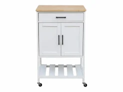 Carro de cocina con encimera de madera de pino^Sweeek Sale