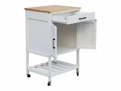 Carro de cocina con encimera de madera de pino^Sweeek Sale