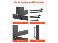 Carro de Servicio SucceBuy, Soporte de Silla Plegable para 84 Sillas/12 Mesas + 42 Sillas, Carga Máxima 363 kg, con Ruedas y Soportes en Caucho^ New