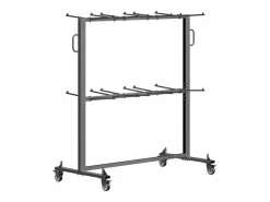 Carro de Servicio SucceBuy, Soporte de Silla Plegable para 84 Sillas/12 Mesas + 42 Sillas, Carga Máxima 363 kg, con Ruedas y Soportes en Caucho^ New