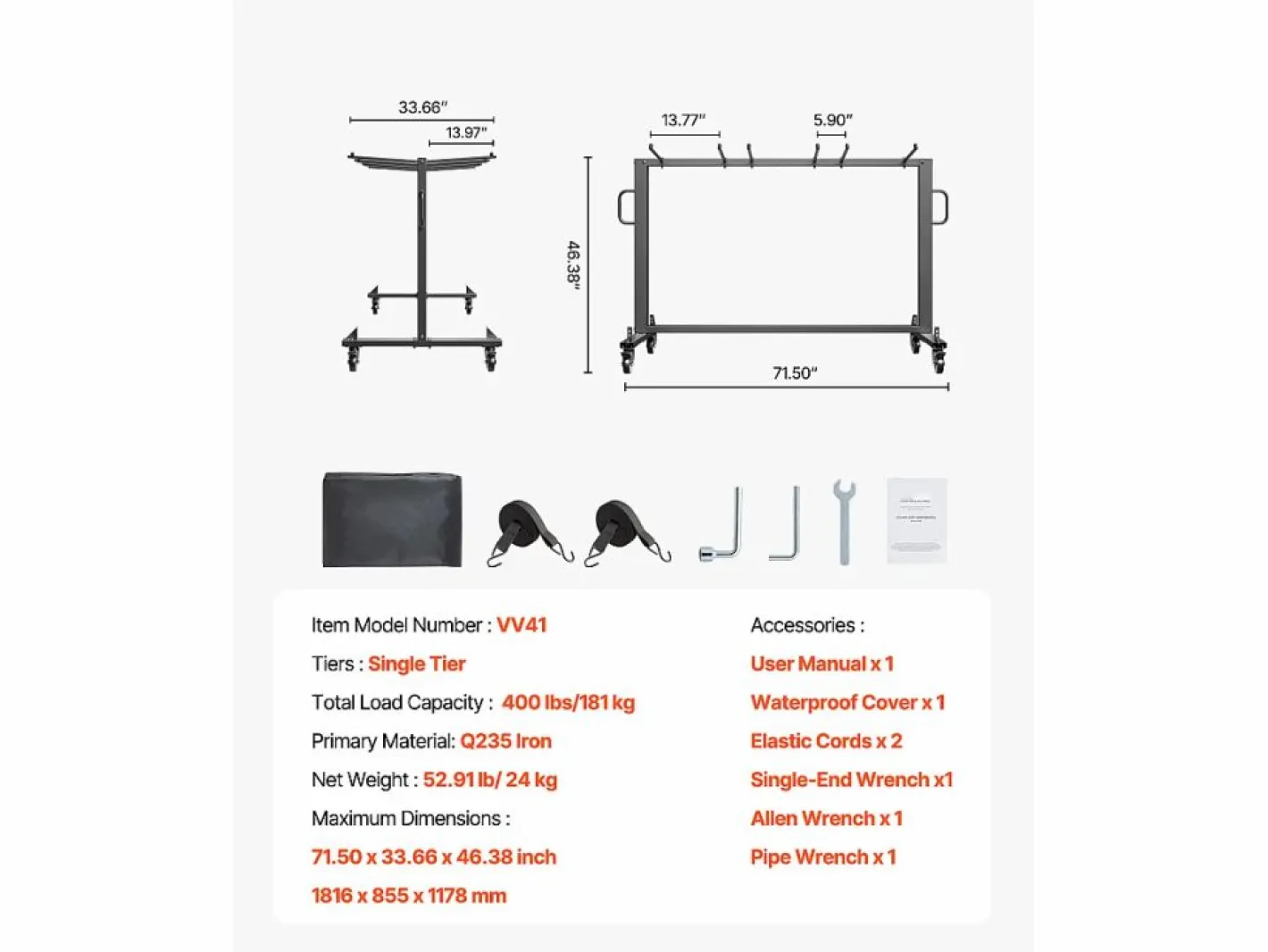 Silla Conferencia|Carro de Servicio SucceBuy, Soporte de Silla Plegable, Capacidad de 181 kg, para 42 Sillas y 12 Mesas con Ruedas,