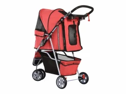 Transportín De Paseo Para Animales|Carro para perros plegable y ligero, fabricado en tejido Oxford, color , con freno y mosquitera (75x45x97cm)