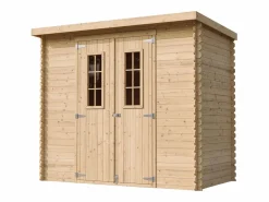 Timbela Casa de almacenamiento jardín con suelo tratado - 142x239x200 cm/2.63 m² - M310C+M310G Color natural claro Outlet