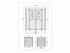 Timbela Caseta De Jardín|Casa de almacenamiento jardín con suelo tratado - 204x204x200 cm/3.53 m² - M309C+M309G