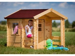 Timbela Cabaña Infantil|Casa de madera para niños - L182xL146xA145 cm / 1.1m² - M501A