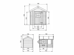 Timbela Cabaña Infantil|Casa de madera para niños - L182xL146xA145 cm / 1.1m² - M501A