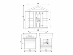 Timbela Cabaña Infantil|Casa de madera para niños (tetto-colore rosso) - 111x114xA121 cm - M570R-1