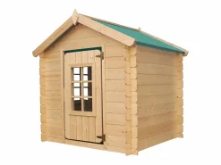 Timbela Cabaña Infantil|Casa de madera para niños (tetto-colore verde) - 111x114xA121 cm - M570Z-1