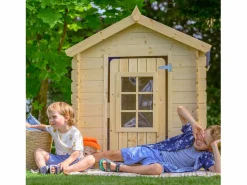 Timbela Cabaña Infantil|Casa de madera para niños (tetto-colore verde) - 111x114xA121 cm - M570Z-1