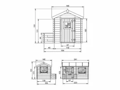 Casa de madera para niños - L146xL241xA151 cm / 2.63m² - M503^Timbela Best
