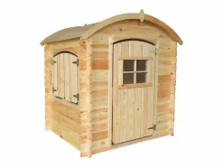 Casa de madera para niños con suelo - L112xL146xA145 cm / 1.1m² - M505^Timbela New
