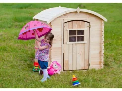 Casa de madera para niños con suelo - L112xL146xA145 cm / 1.1m² - M505^Timbela New