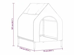 Clicnbuy Cama De Animales De Compañía|Casa para perros 110 x 75 x 107.5 cm Tela Oxford y Acero