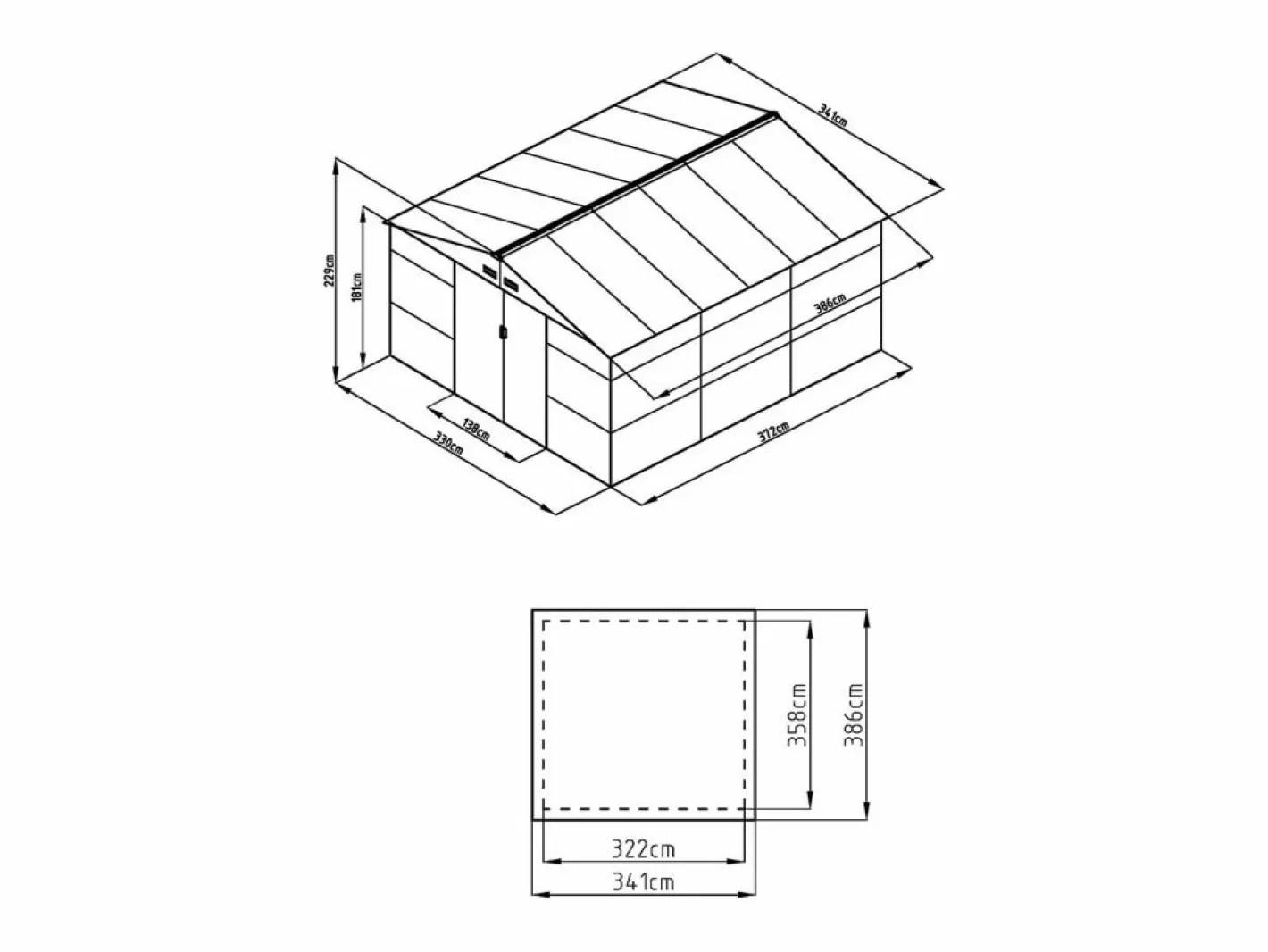 EXPERTLAND Caseta De Jardín|Caseta de jardín de acero galvanizado antracita 13,12 m² ADELMO