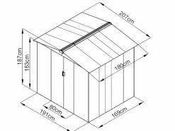 Caseta de jardín de 3,73m² de acero galvanizado gris - LINUS^EXPERTLAND Online