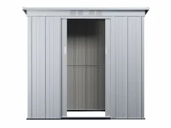 EXPERTLAND Caseta De Jardín|Caseta de jardín de 2,32m² de acero galvanizado gris - ACAMAR