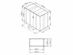 EXPERTLAND Caseta De Jardín|Caseta de jardín de 2,32m² de acero galvanizado gris - ACAMAR