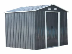 EXPERTLAND Caseta de jardín de 5,2m² de acero galvanizado gris - MANSO Gris antracita Sale