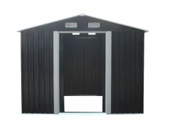 EXPERTLAND Caseta de jardín de 5,2m² de acero galvanizado gris - MANSO Gris antracita Sale