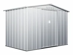 EXPERTLAND Caseta de jardín de 4,91m² de acero galvanizado gris - LINUS Gris claro Sale