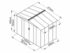 EXPERTLAND Caseta de jardín de 4,91m² de acero galvanizado gris - LINUS Gris claro Sale