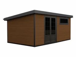 Caseta de jardín de madera compuesta 28 mm antracita o natural oscuro - 17,2 m² - HAZELTON^Vente-unique Best