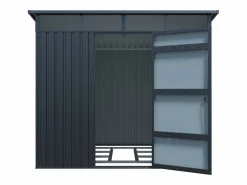 EXPERTLAND Caseta de jardín de metal en acero galvanizado 4,6 m² - CLAFTON Gris antracita Best