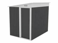 Caseta de jardín de metal adosado de acero galvanizado antracita 3,15 m² - DAXTON^EXPERTLAND Best