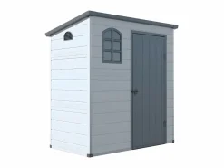 EXPERTLAND Caseta de jardín de resina gris - superficie 2.12m² - NERIO Gris claro / Gris antracita Hot
