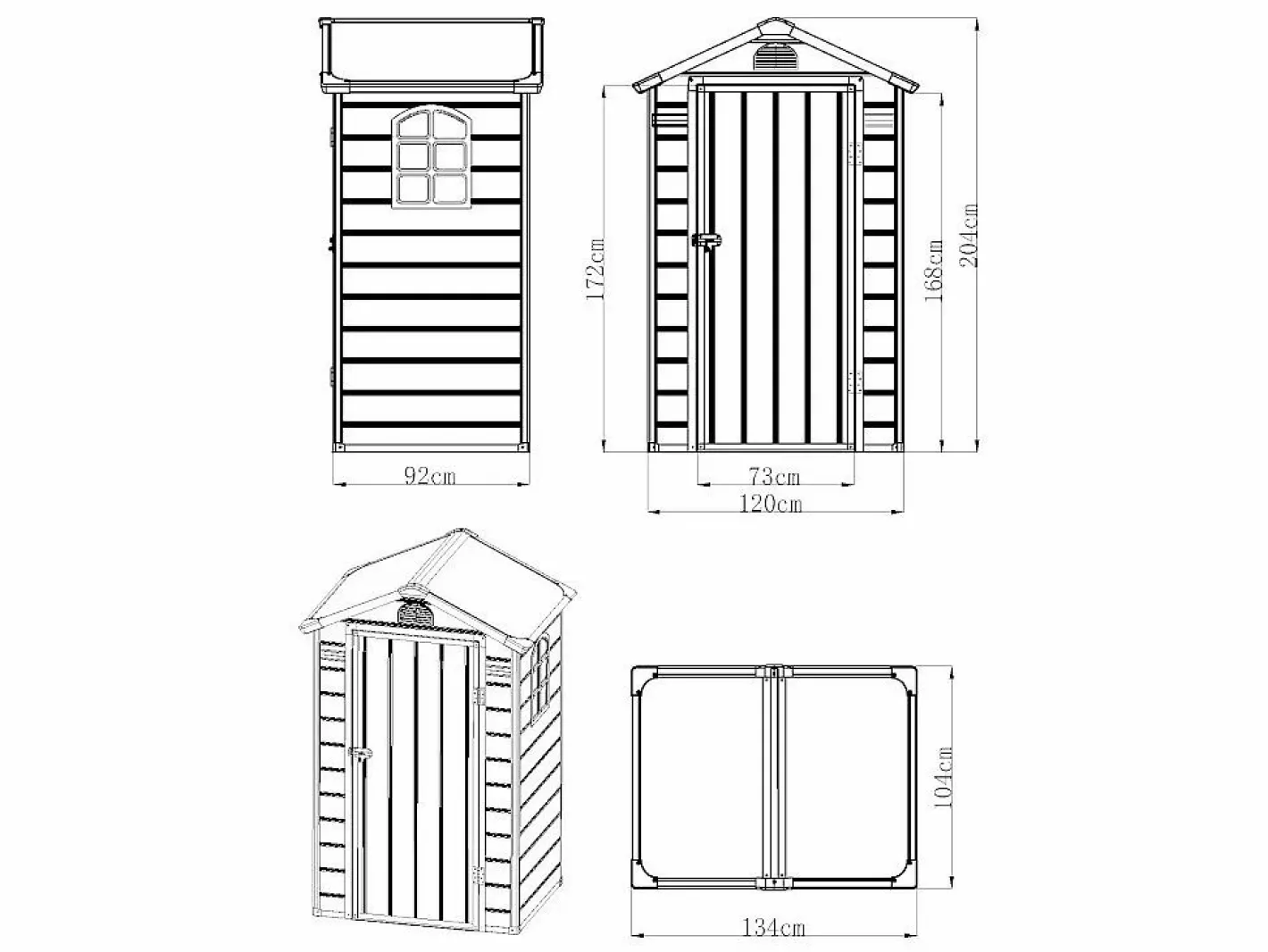Caseta de jardín de resina gris - superficie 1.39m² - CESIO^EXPERTLAND Discount